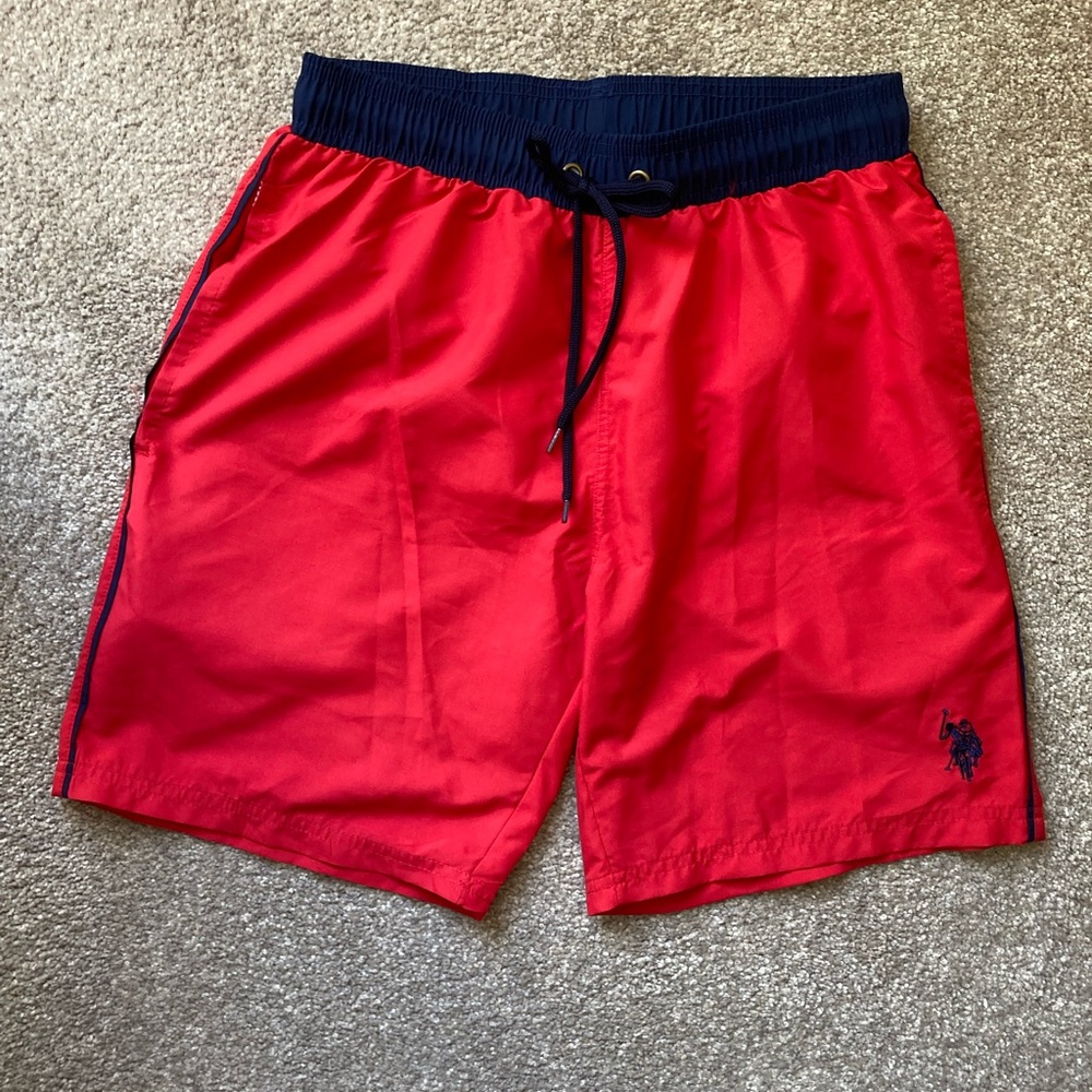 U.S. Polo Assn. Small Mesh Lined Swim Shorts Red